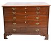 Georgian Mahogany Chest, having drop front desk over three drawers, height 38 inches, top 22 1/2 x 48 1/2 inches.