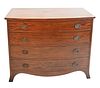 Irving & Casson A.H. Davenport Custom Mahogany Federal Style Bowed Front Chest, top with imperfections in finish, height 33 inches, width 42 inches.