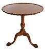 Stickley Mahogany Piecrust Tip Table, height 28 1/2 inches, diameter 29 inches.