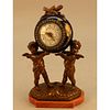 19th C. Figural Jeweled Porcelain/Bronze Clock