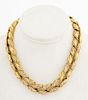 18K Yellow Gold Diamond Double Leaf Link Necklace