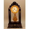19th C. French Empire Boulle Inlaid Mantel Clock