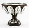 Brutalist Manner Cast Iron & Glass Compote Bowl