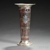 Dominick & Haff Sterling Silver and Ruby Glass New York Yacht Club Trophy Vase