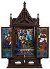 Limoges 'Jesus and Mary' Painted Enamel Triptych