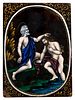 Limoges 'Issac Blessing Jacob' Painted Enamel Plaque