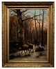 Cornelius Van Leemputten (Belgian, 1841â€“1902) 'Winter Pasture' Oil on Canvas