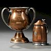 Two Reed & Barton Copper and Pewter Yacht Club Trophies for Naiad