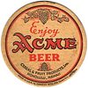 1938 Acme Beer 4 1/4 inch coaster CA-ACME-3