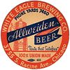 1939 Allweiden Beer 4 1/4 inch coaster IL-WHI-5