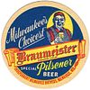 1958 Braumeister Special Pilsener Beer 3 3/4 inch coaster WI-IND-9