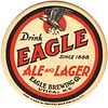 1941 Eagle Ale and Lager Beer 4 1/4 inch coaster NY-EAG-1