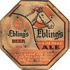 1936 Ebling's Beer/Ale 4 inch Octagon Coaster NY-EBLG-3