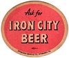 1951 Iron City Beer 4 1/4 inch coaster PA-PIT-2