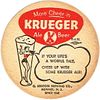 1955 Krueger Beer & Ale , More Cheer 3 3/4 inch coaster NJ-KRU-53
