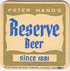 1960 Peter Hand's Reserve Beer 3 3/4 inch coaster IL-HMB-29