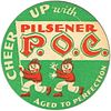 1939 Pilsener P.O.C. Beer 4 1/4 inch coaster OH-PIL-4