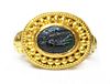 A Roman gold hardstone intaglio ring,