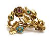 A Regency gold gem set posy brooch,