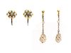 A pair of baroque pearl drop earrings,
