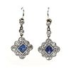 A pair of sapphire and diamond cluster drop earrings,