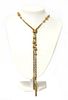 A 9ct gold twisted rope link and box link necklace,
