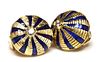 A pair of gold enamel and diamond earrings by Jean Schlumberger, for Tiffany & Co.,