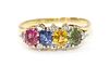 An 18ct gold sapphire and diamond ring,
