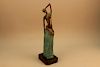 Art Deco Style Mounted Bronze Sculpture of a woman