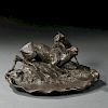 Probably Otto Jarl (Austrian, 1856-1915)       Bronze Vide Poche with a Deer and Fawn