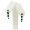 Gorgeous Oval Emerald & Diamond Hoops