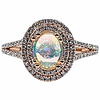 Colorful Opal & Diamond Double Halo Ring