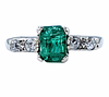1940s Emerald & Diamond Engagement Ring