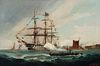 HENRY J. MORGAN (England, 1839-1917). "HMS Duncan at Sheerness,"" 1891. Oil on canvas.
