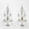 Pair of Crystal and Gilt-brass Candelabras