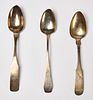 Three large Coin Silver Spoons