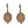 Antique 14k Gold Cameo Earrings