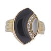 14k Gold Diamond Onyx Mother of Pearl Ring