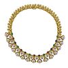 18k Gold Diamond Pearl Emerald Ruby Sapphire Necklace