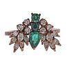 18k Gold Diamond Emerald Insect Motif Ring