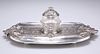 A VICTORIAN ELECTRO-PLATED INKSTAND, by Elkington & Co, cast with shells an