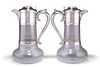 A PAIR OF VICTORIAN SILVER-MOUNTED CLARET JUGS, by Edgar Finley & Hugh Tayl