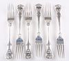 A SET OF SIX VICTORIAN SILVER TABLE FORKS, by Charles Boyton, London 1856, 