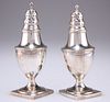A PAIR OF GEORGE III SILVER CASTERS, by Solomon Hougham, London 1810, of ba