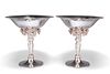 A PAIR OF DANISH STERLING SILVER GRAPE PATTERN TAZZAS, by Georg Jensen, des