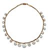 A MOONSTONE NECKLACE, graduated round cabochon moonstones in claw settings,