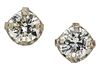 A PAIR OF SOLITAIRE DIAMOND EARRINGS, round brilliant-cut diamonds in claw 