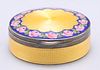 A YELLOW-GROUND ENAMEL BOX, early 20th Century, apparently unmarked, circul