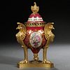 Dore Bronze-mounted Sevres-type Porcelain Potpourri and Cover