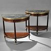 Pair of Directoire Mahogany and Marble-top Console Tables